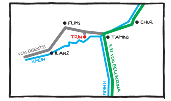 Karte Anfahrt Trin
